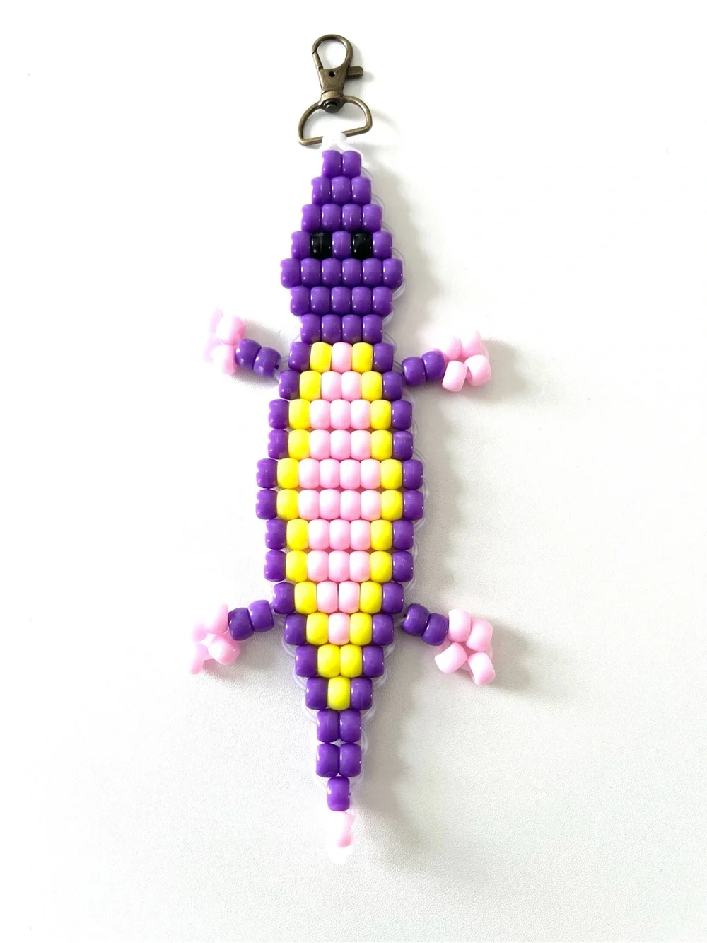 Handmade Beaded Crocodile Keychain 8.5”